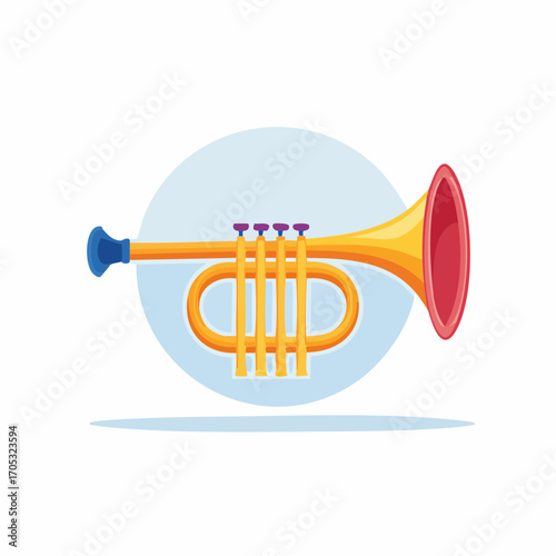 Colorful Cartoon Trumpet Illustration 1.