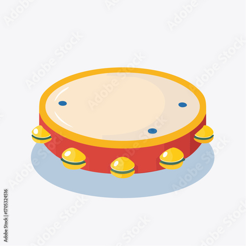 Colorful Round Percussion Instrument with Bells.