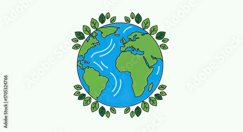Embrace earth's beauty with this stunning planet illustration symbolizing nature and environmental awareness