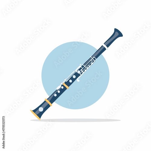 Dark Blue Double Reed Woodwind Instrument.