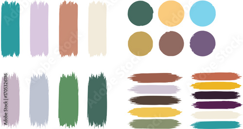 Creative color palette swatches and circles for design inspiration