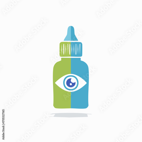 Eye Drop Bottle with Eye Icon.