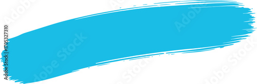 Vibrant turquoise brush stroke on a clean white background