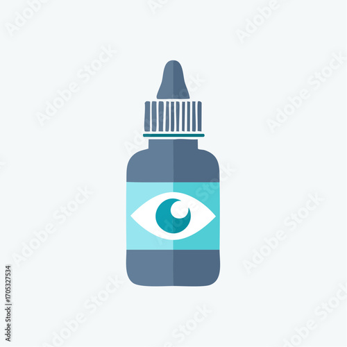 Eye Drops Bottle with Eye Icon.