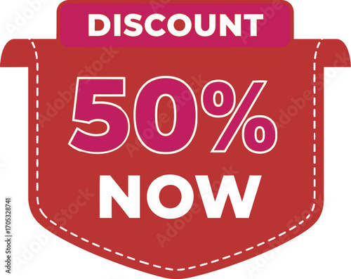 Big discount offer with 50 percent off for immediate purchase