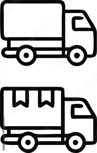 Vector art of delivery truck icon set for your project