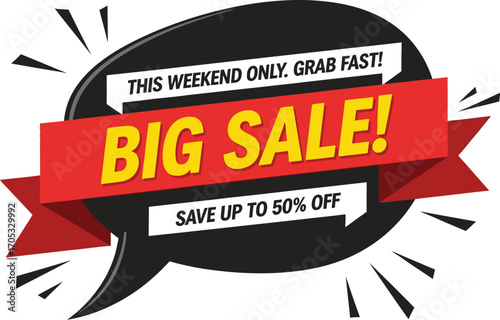 Exciting big sale announcement with limited time offer and savings