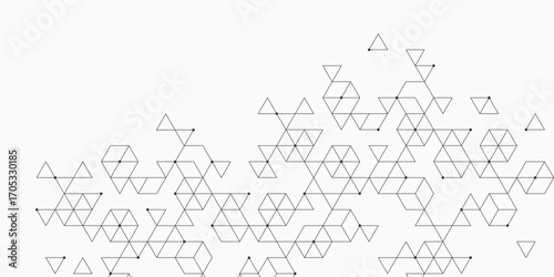 Modern abstract texture background with triangles, dots and hexagonal shapes. Geometric hexagonal pattern for poster, header, web banner, footer, website, presentation