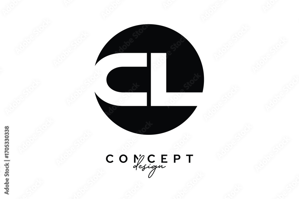 Obraz premium CL Creative Negative Space Circle Monogram Logo Design