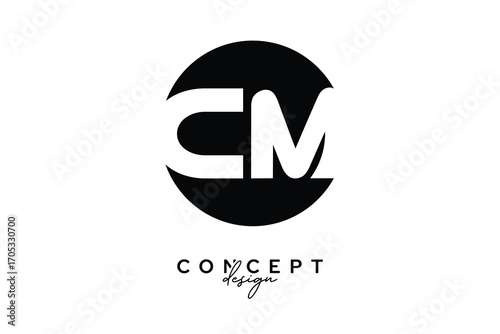 CM Creative Negative Space Circle Monogram Logo Design
