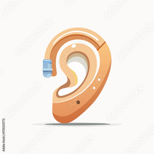 Hearing Aid in Ear Illustration.