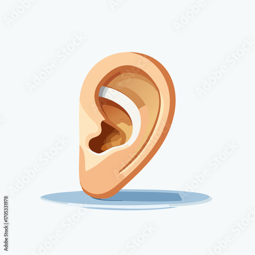 Human Ear Anatomy Illustration.