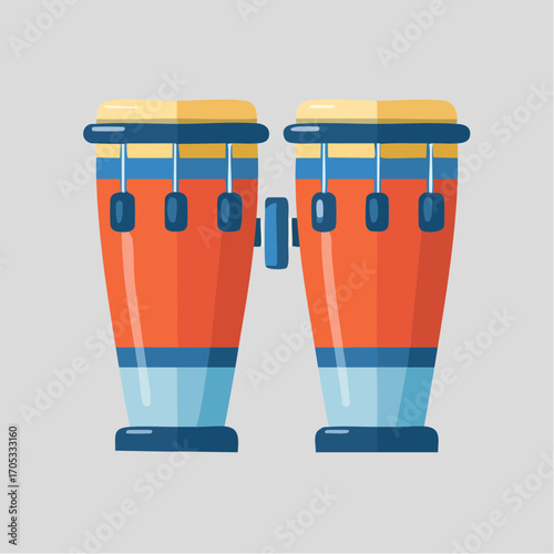 Pair of Vibrant Orange and Blue Congas.
