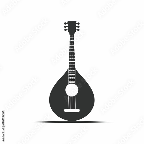 Silhouette of a PearShaped Stringed Instrument.