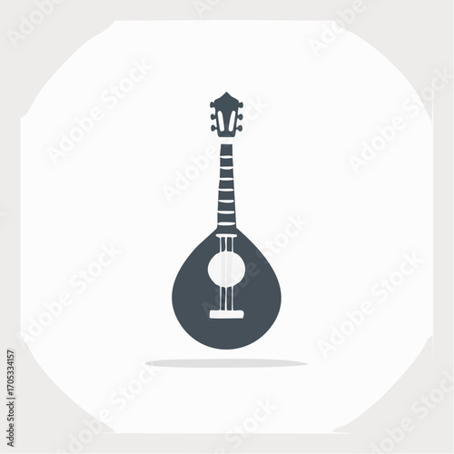 Silhouette of a Traditional Portuguese Bandura.