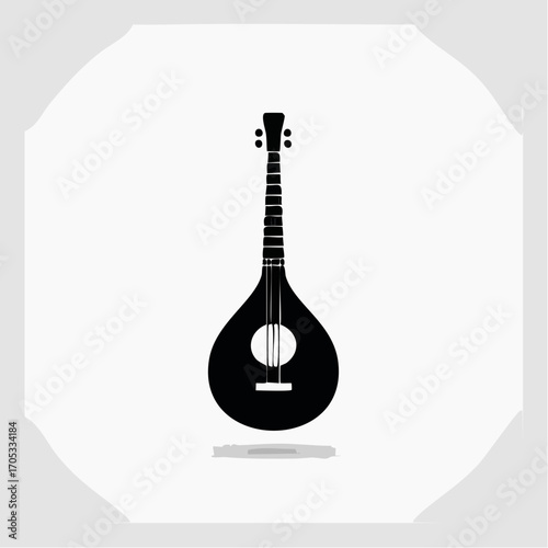Silhouette of a Traditional Stringed Instrument 2.