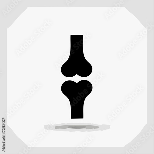Simple Black Knee Joint Illustration.