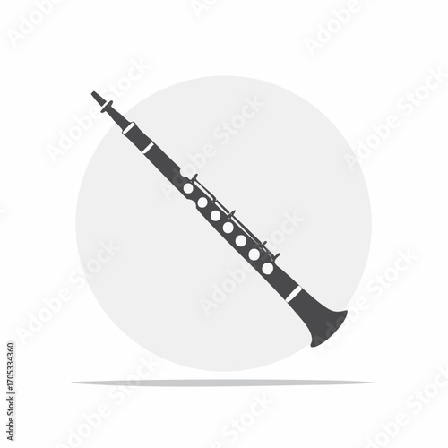 Silhouette of a Woodwind Musical Instrument.
