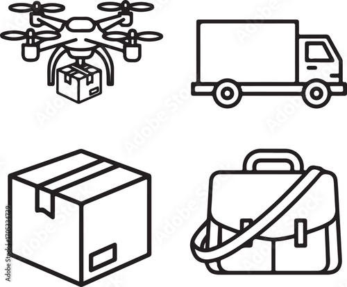 Logistics, Delivery, and Business Transportation Icons