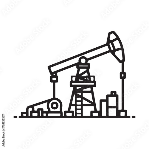 Oil Pumpjack Industrial Energy Production Icon