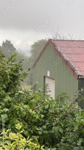 Rainy weather in the village