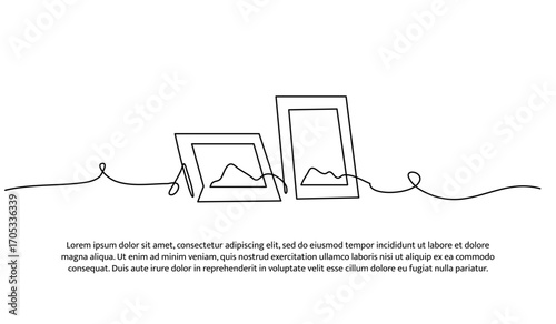 One line of photo figure. Abstract minimal continuous line.