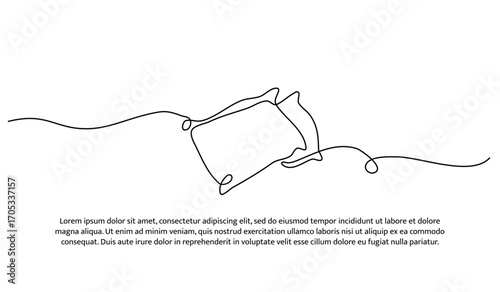 One line of pillow. Abstract minimal continuous line.