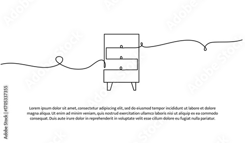 One line of storage rack. Abstract minimal continuous line.