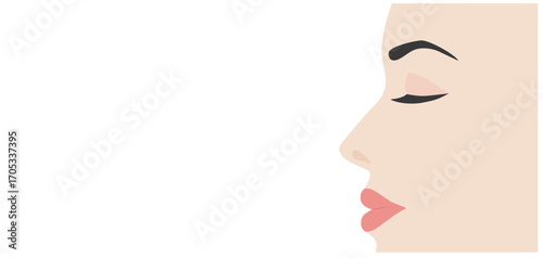 Portrait of woman face side view vector illustration	
