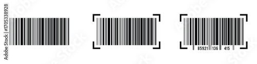 Realistic barcode. Barcode icon. Simple Fake Barcode vector icon. Black barcode icon. Collection of barcode icon for product identification, retail vector design element. Vector illustration eps 10.