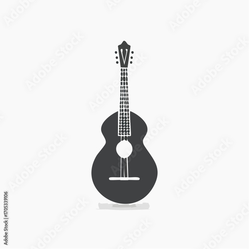 Simple Silhouette of an Acoustic Guitar.