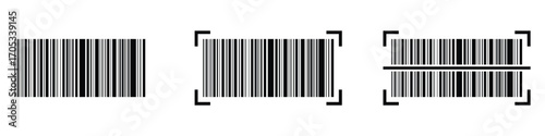 Realistic barcode. Barcode icon. Simple Fake Barcode vector icon. Black barcode icon. Collection of barcode icon for product identification, retail vector design element. Vector illustration eps 10.