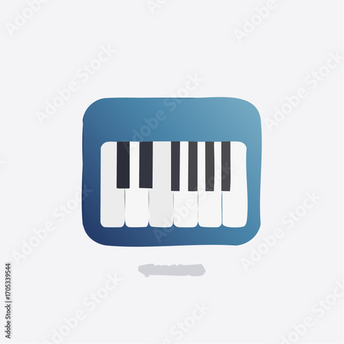 Simple White Keyboard Musical Instrument.