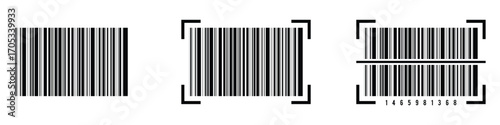 Realistic barcode. Barcode icon. Simple Fake Barcode vector icon. Black barcode icon. Collection of barcode icon for product identification, retail vector design element. Vector illustration eps 10.