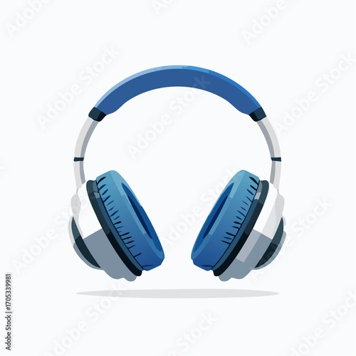 Stylish OverEar Headphones in Blue and White.