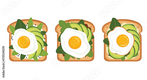 Delicious avocado and egg toast for a healthy breakfast meal.