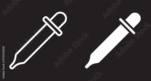 Eye dropper icon symbols. Vector illustration. Glue icon or logo isolated sign symbol vector. Medicine bottle icon illustration set with . dropper outline vector icon illustration isolated design for 