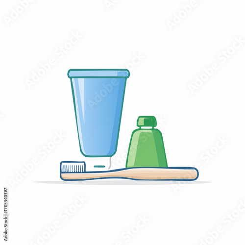 Toothbrush Toothpaste and Mouthwash Set for Oral Hygiene.