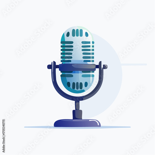 Vintage Microphone with Vibrant Colors.