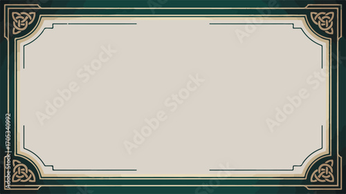 Ornate Vintage Certificate Border with Celtic Knot Corners decorative