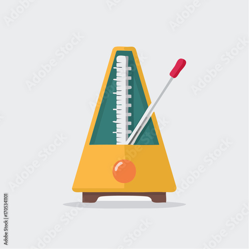 Yellow and Teal Metronome with Adjustable Rod.