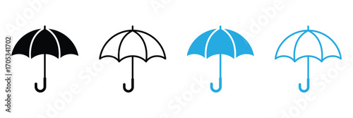 Umbrella icon. Umbrella icon in line style. Vector illustration. EPS 10