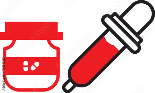 Eye dropper icon symbols. Vector illustration. Glue icon or logo isolated sign symbol vector. Medicine bottle icon illustration set with . dropper outline vector icon illustration isolated design for 