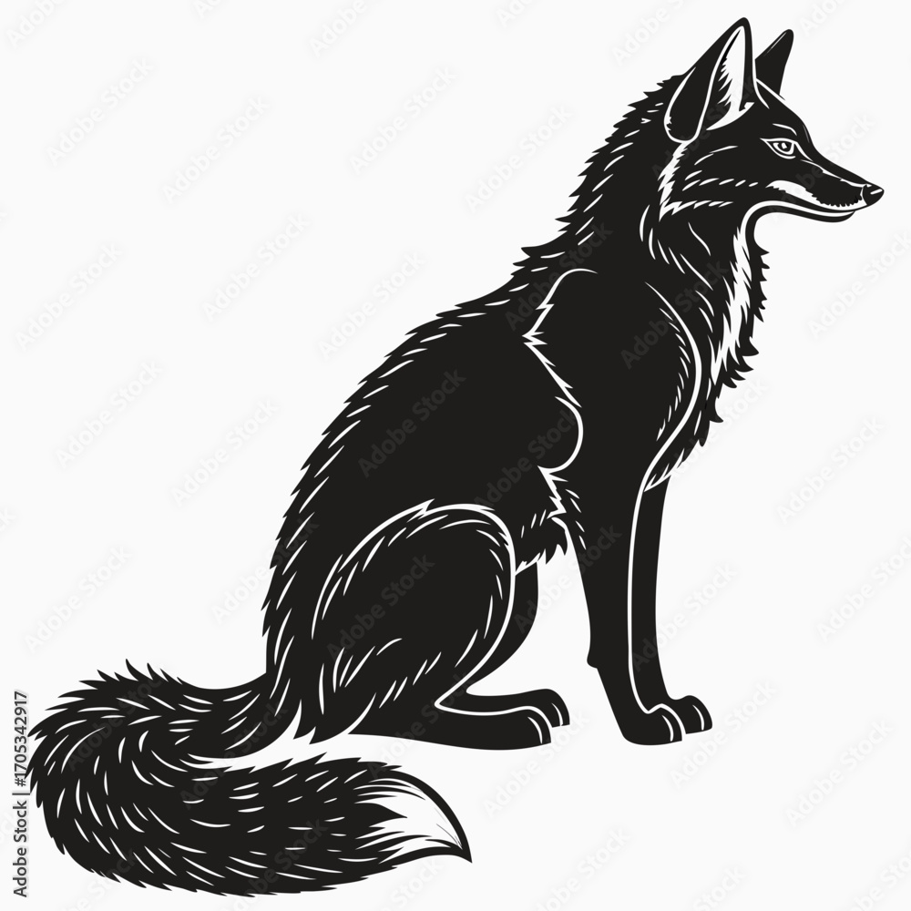 Obraz premium black wolf vector illustration