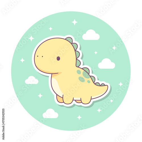 Adorable Baby Dinosaur Illustration Cute Cartoon Dino