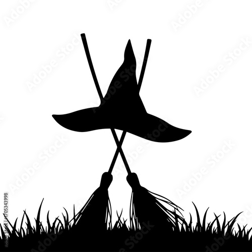 witch broom & hat banner