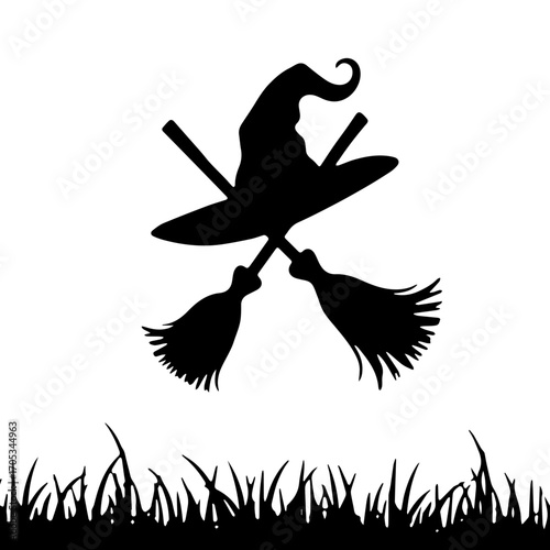 witch broom & hat banner