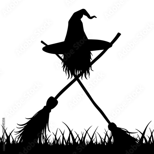 witch broom & hat banner