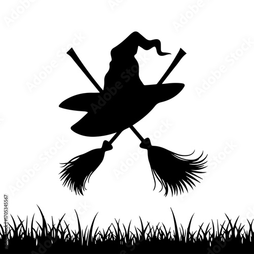 witch broom & hat banner