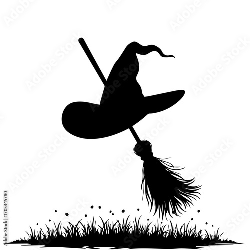 witch broom & hat banner